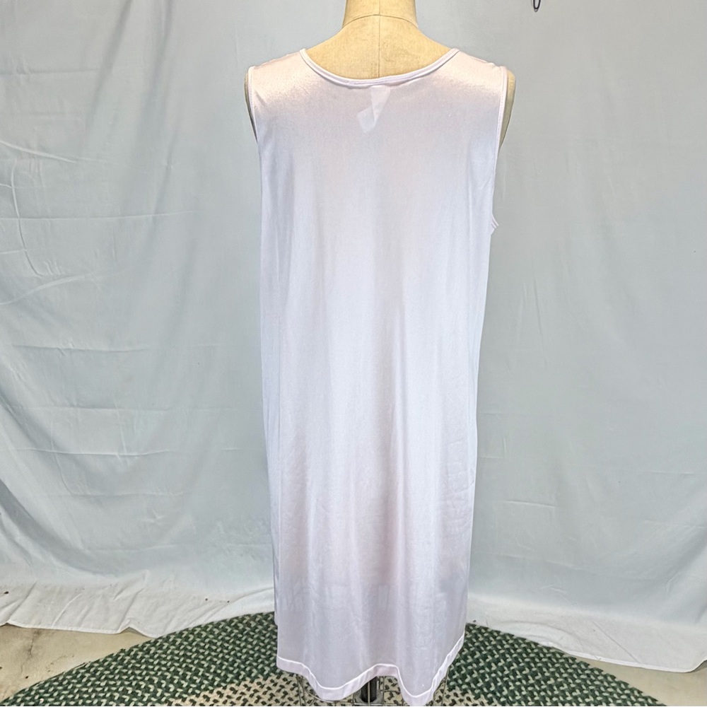 VINTAGE pastel pink nylon silky‎ nightgown embroidered floral lace midi 80s - Picture 7 of 12